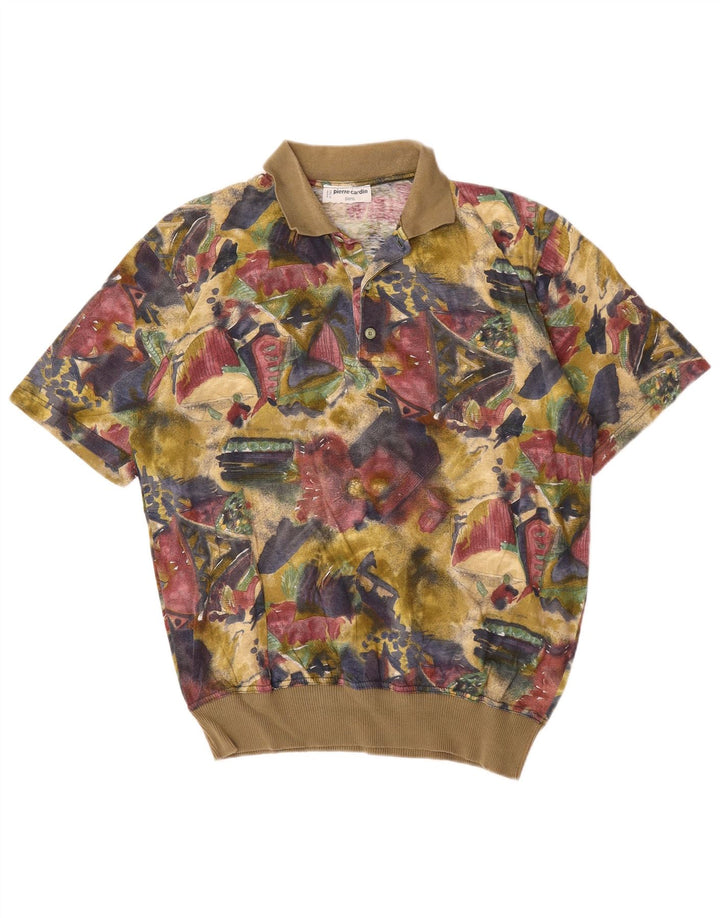 Pierre Cardin Herren-Poloshirt mit Grafik, mittelgroß, mehrfarbig, geometrisch, Baumwolle