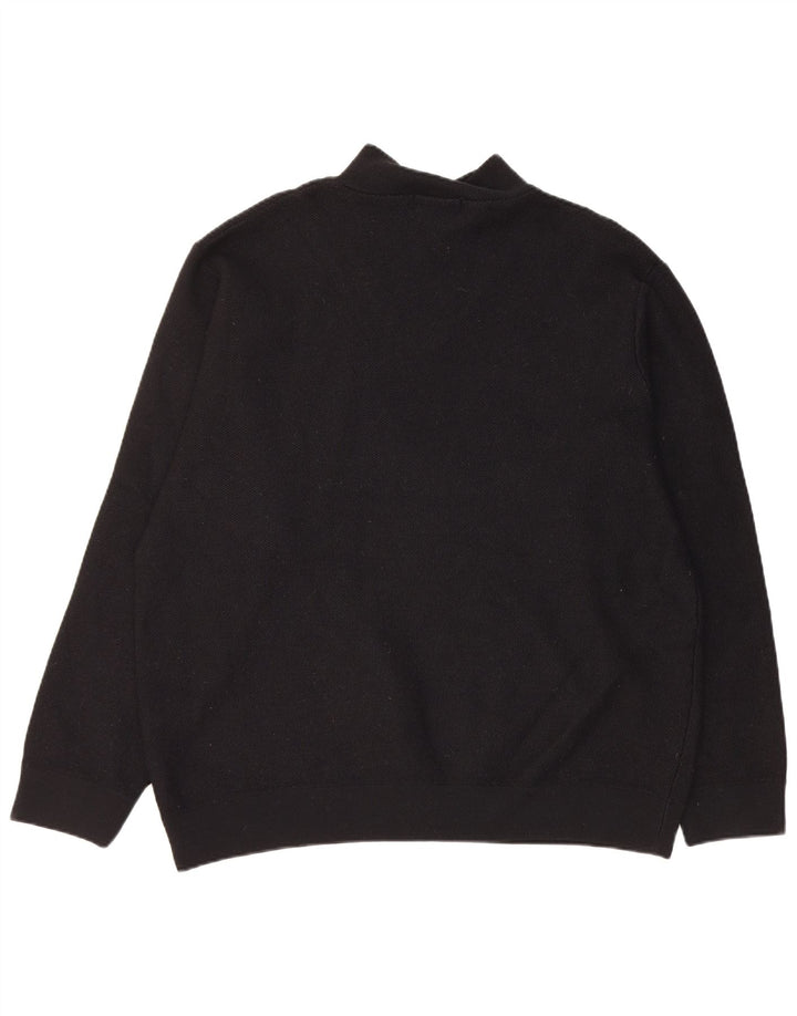 MARKS & SPENCER Herren Blauer Harbor-Pullover mit Reißverschluss, XL, schwarzes Acryl