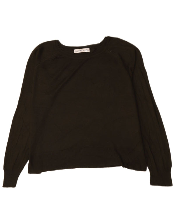 Zara Damen-Pullover, übergroß, mit U-Boot-Ausschnitt, Gr. 10, Größe S, Grün