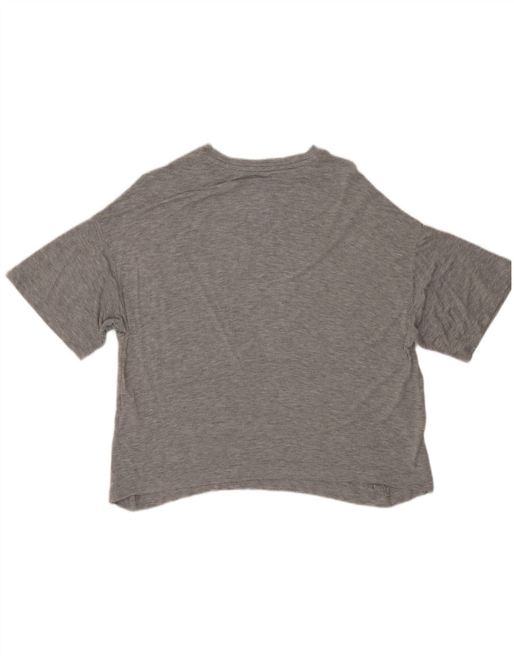 Dkny Womens Loose Fit T-Shirt Top UK 14 Mittelgraues Viskose