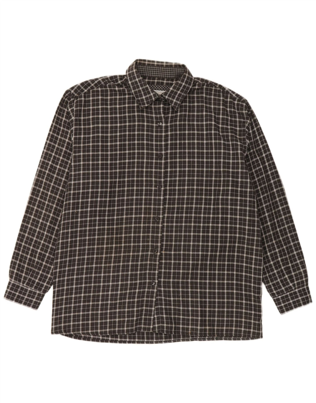 Amaranto Damen-Flanellhemd, UK 16, groß, schwarz kariert, Polyester