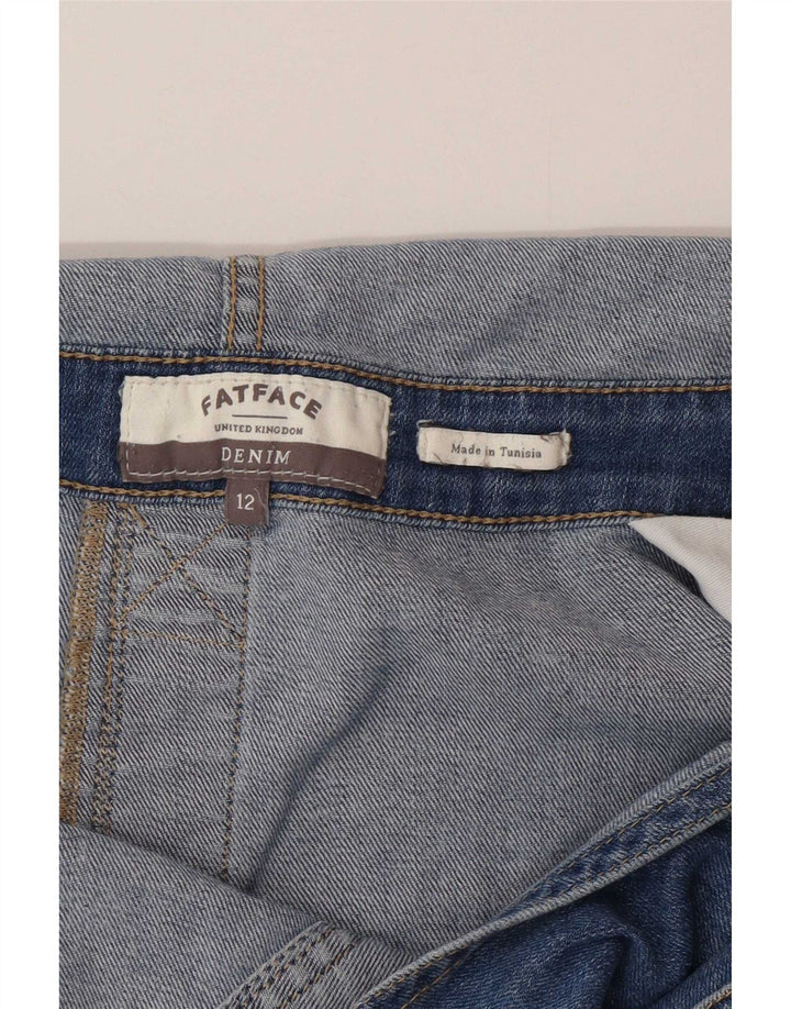 Fat Face Damen Distressed Latzhose Denim Shorts UK 12 Medium W32 Blau