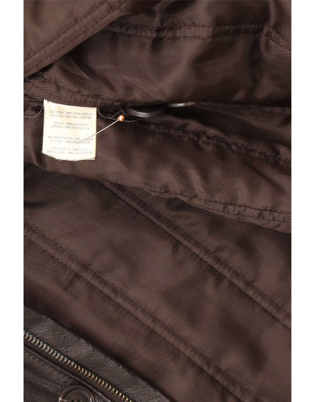 Vintage Herren Ledermantel IT 58 3XL Schwarz