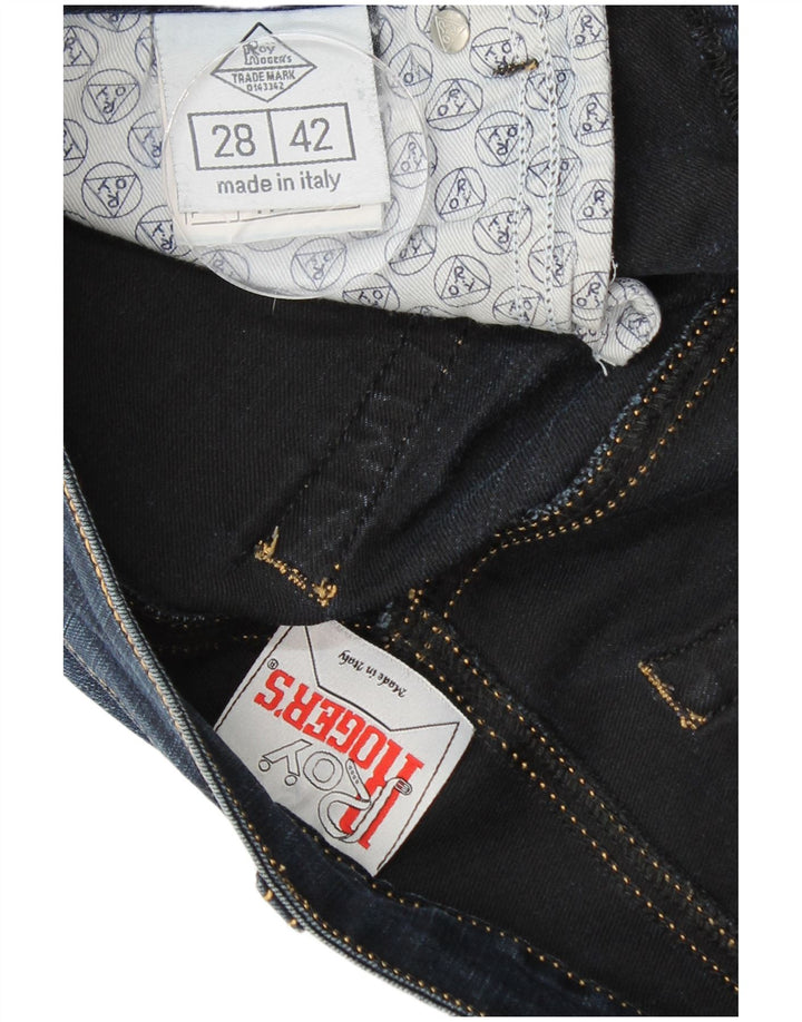 ROY ROGERS Womens Slim Jeans W28 L26 Navy Blue Cotton