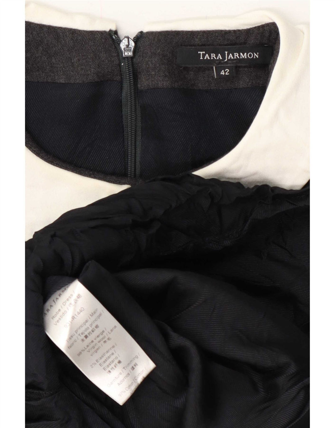 Tara Jarmon Damen Langarm-A-Linien-Kleid IT 42 Mittelgraue Wolle