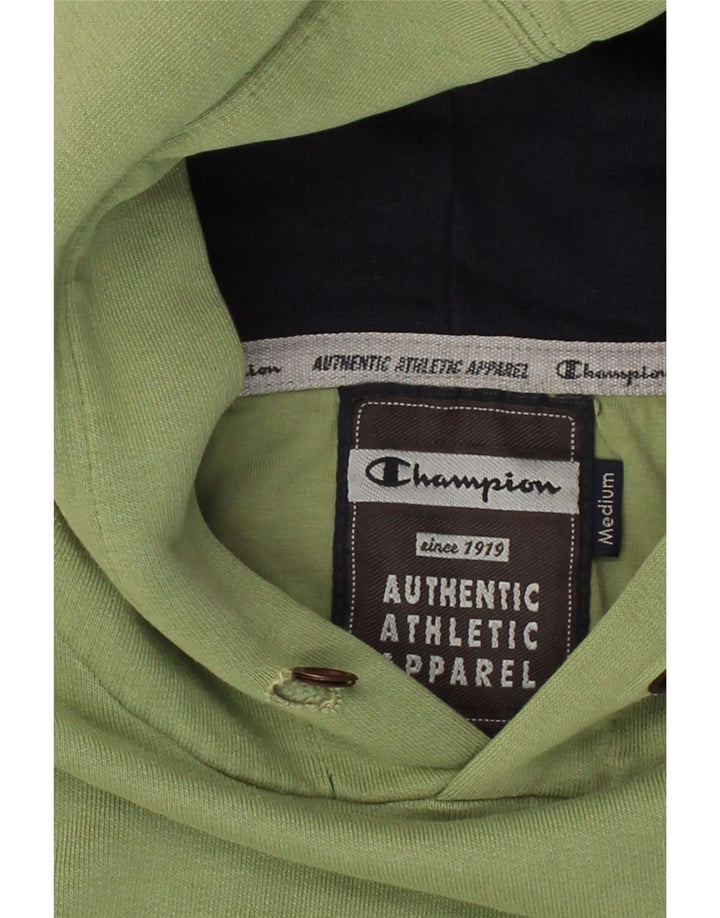 CHAMPION Mens Graphic Hoodie Jumper Medium Green Cotton Vintage Champion and Second-Hand Champion from Messina Hembry 
