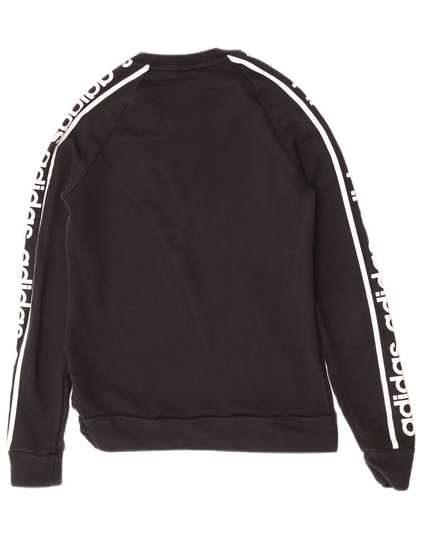 Adidas Damen Graphic Sweatshirt Pullover UK 12/14 Mittelschwarze Baumwolle