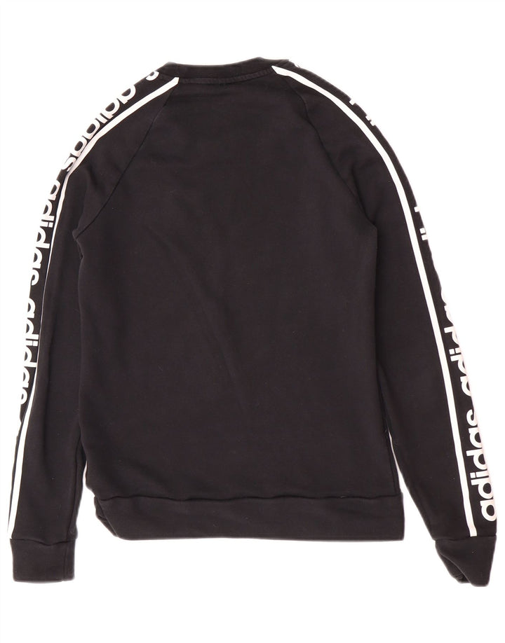 Adidas Damen Graphic Sweatshirt Pullover UK 12/14 Mittelschwarze Baumwolle