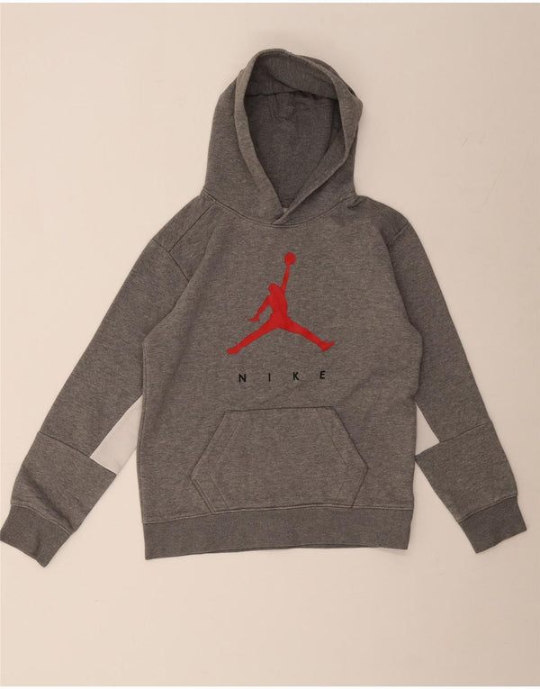Jordan Jungen-Kapuzenpullover mit Grafik, 12–13 Jahre, Größe L, Grau, Farbblock