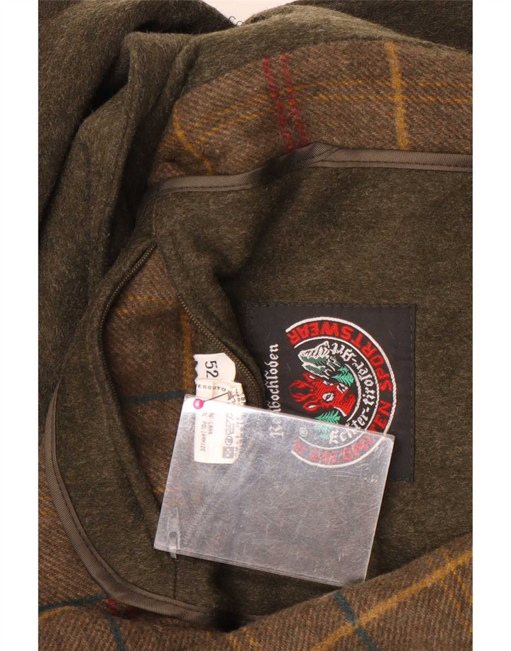 Rehbochloden Herrenmantel EU 52 XL Khaki Wolle
