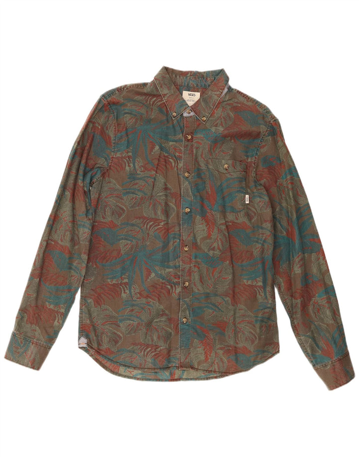 Vans Herren-Hemd mit abstraktem Muster, Größe S, Braun