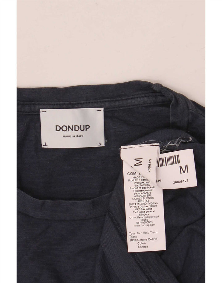 Dondup Herren-T-Shirt mit Grafik, mittlere marineblaue Baumwolle