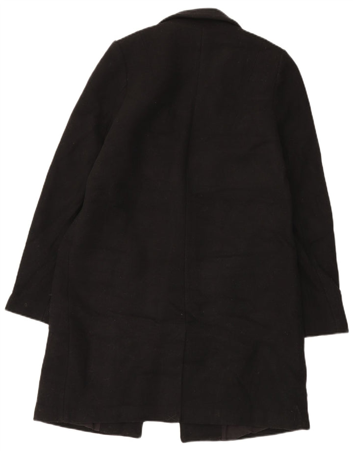 Zara Damen Mantel UK 10 Small Schwarze Wolle
