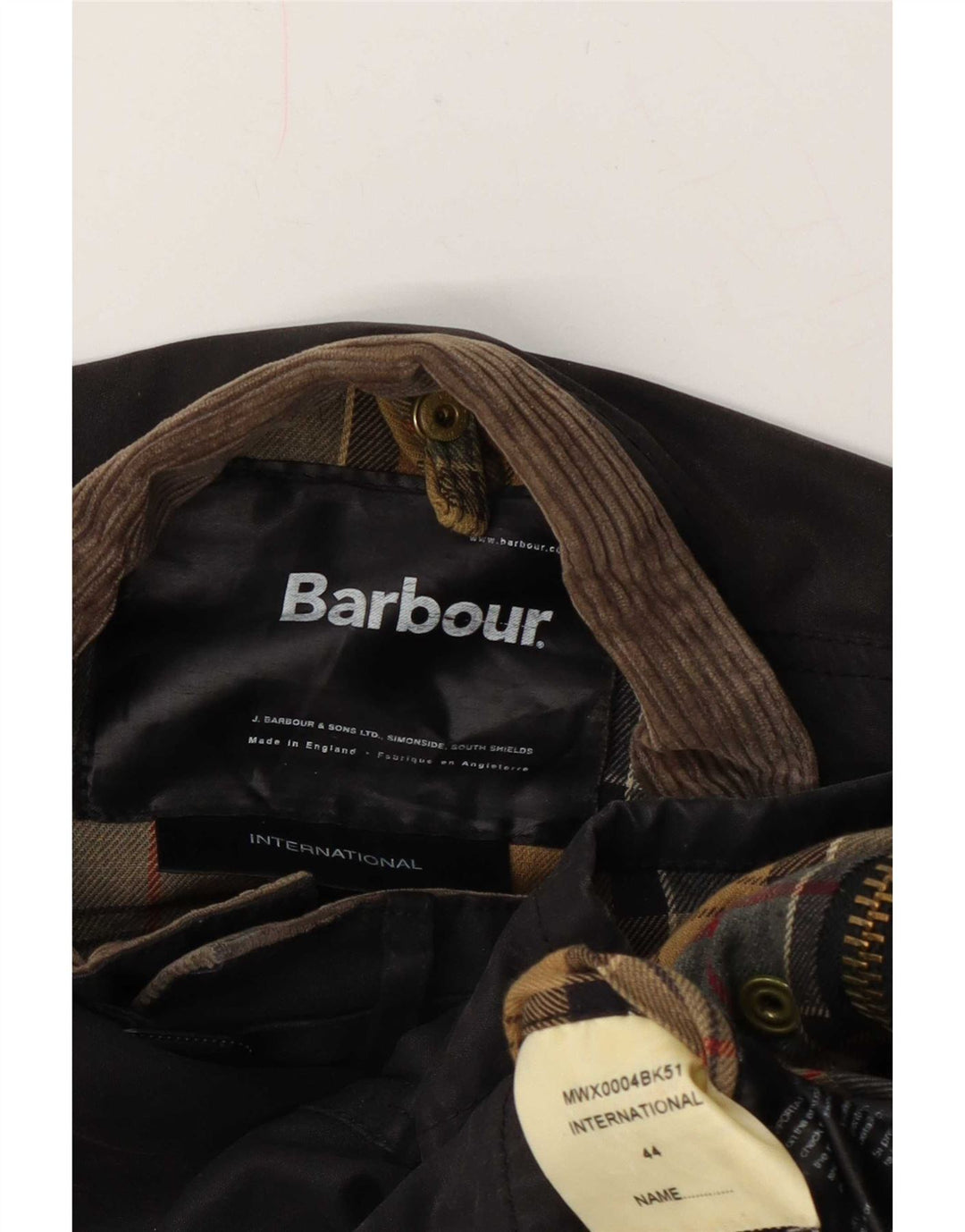 Barbour Herrenjacke aus gewachster Baumwolle, Größe 44, Braun