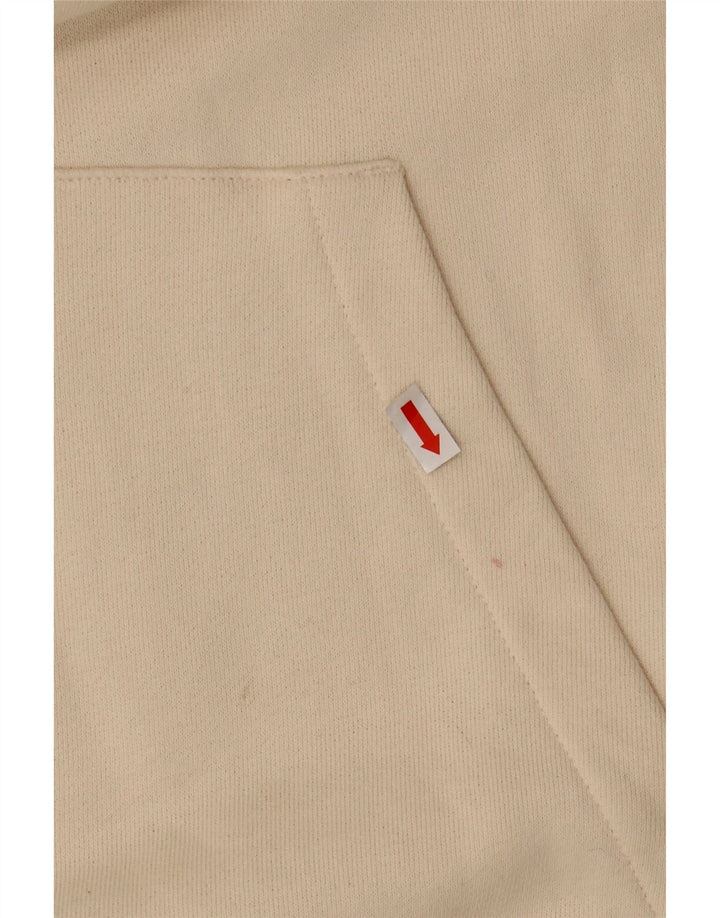 REEBOK Damen Übergroßer Kapuzenpullover UK 16 Large Off White Cotton