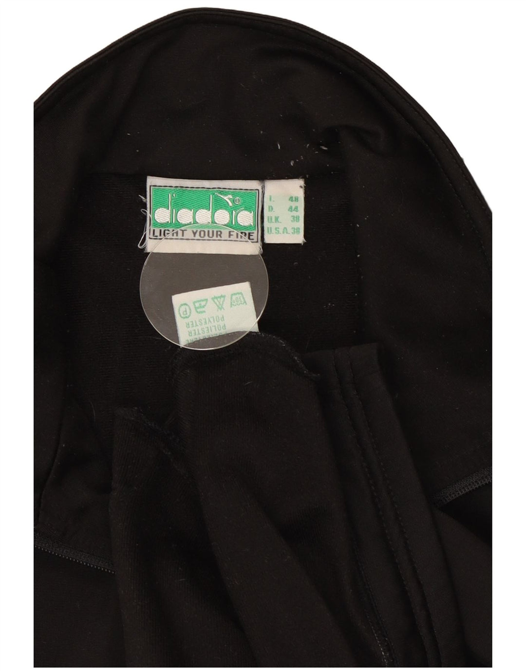 Diadora Herren-Trainingsanzugoberteil mit Grafik, UK 38, Mittelschwarz, Farbblock