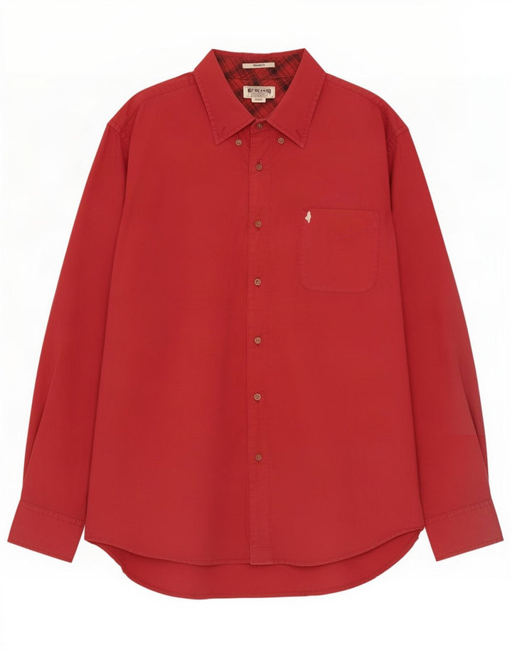 Marlboro Classics Herren-Hemd mit normaler Passform, 3XL, rote Baumwolle