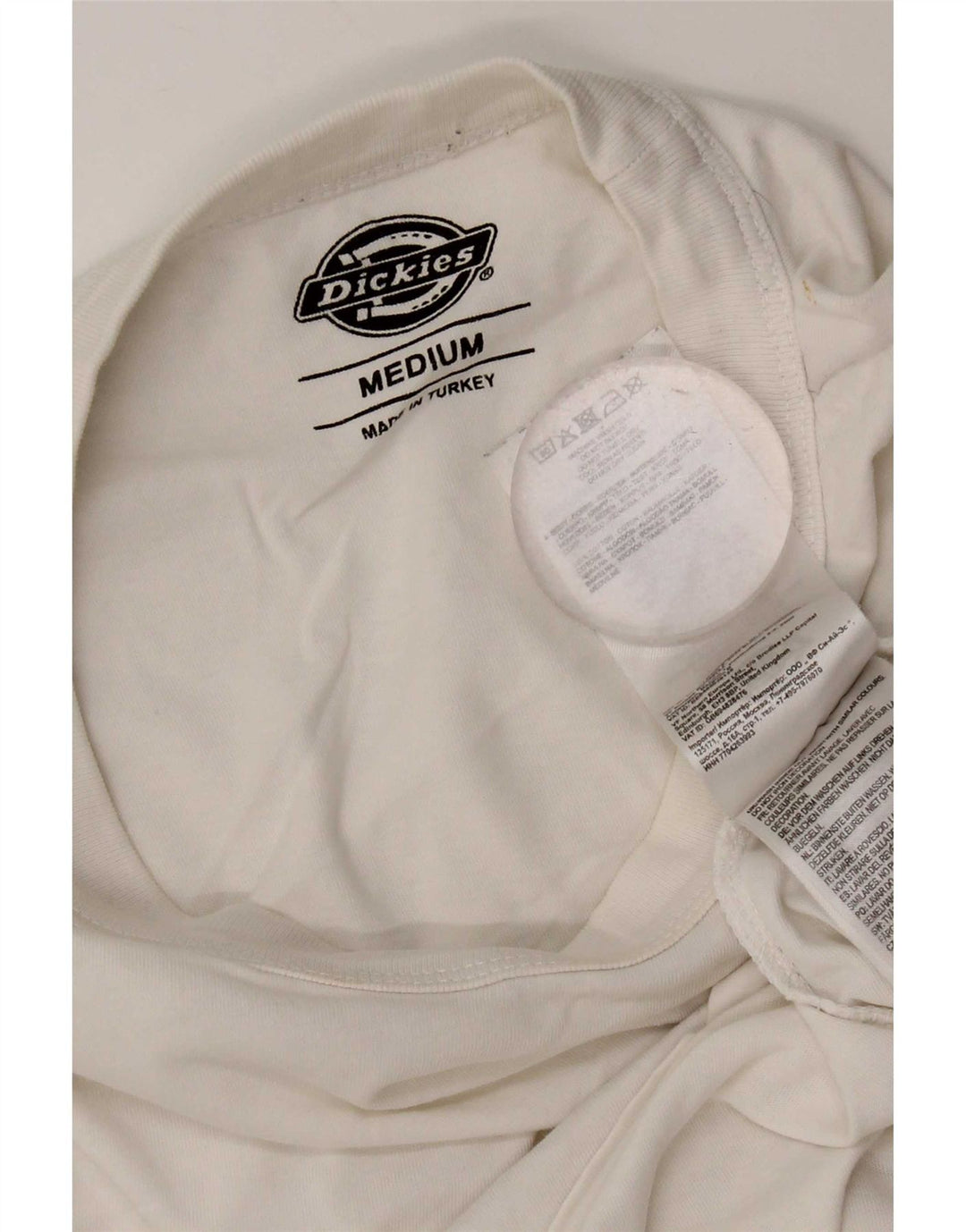 Dickies Herren-T-Shirt-Oberteil aus mittelweißer Baumwolle