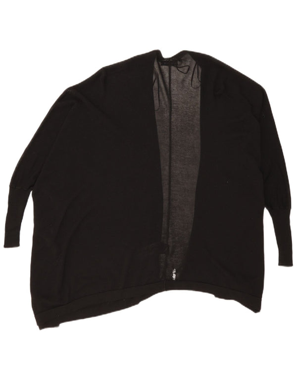 Zara Womens Loose Fit Open Cardigan Pullover UK 10 Small Schwarze Viskose