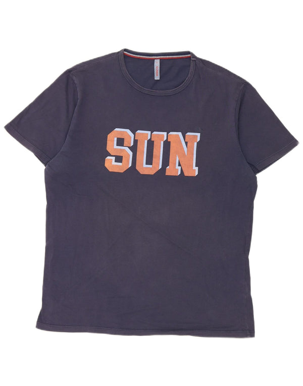 Sun68 Herren-T-Shirt mit Grafik, 2XL, Marineblau, Baumwolle