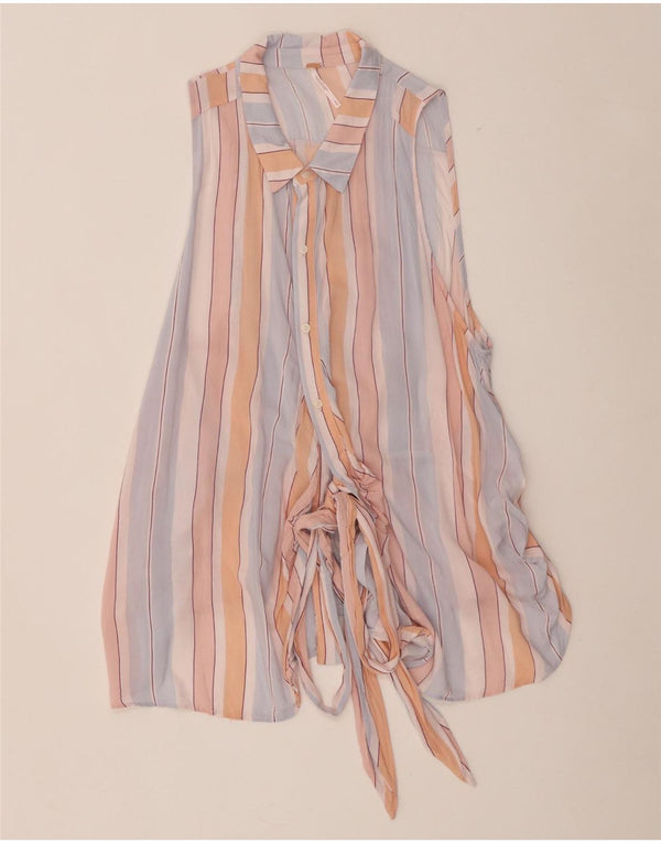 Free People Damen-Hemdbluse UK 12 Medium Mehrfarbig gestreift