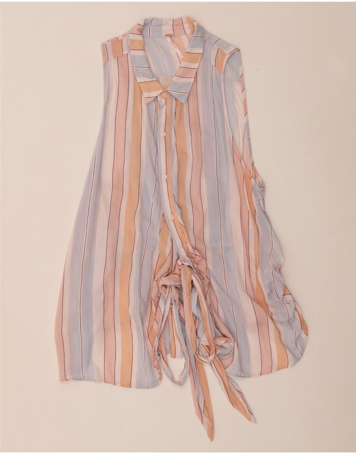 Free People Damen-Hemdbluse UK 12 Medium Mehrfarbig gestreift