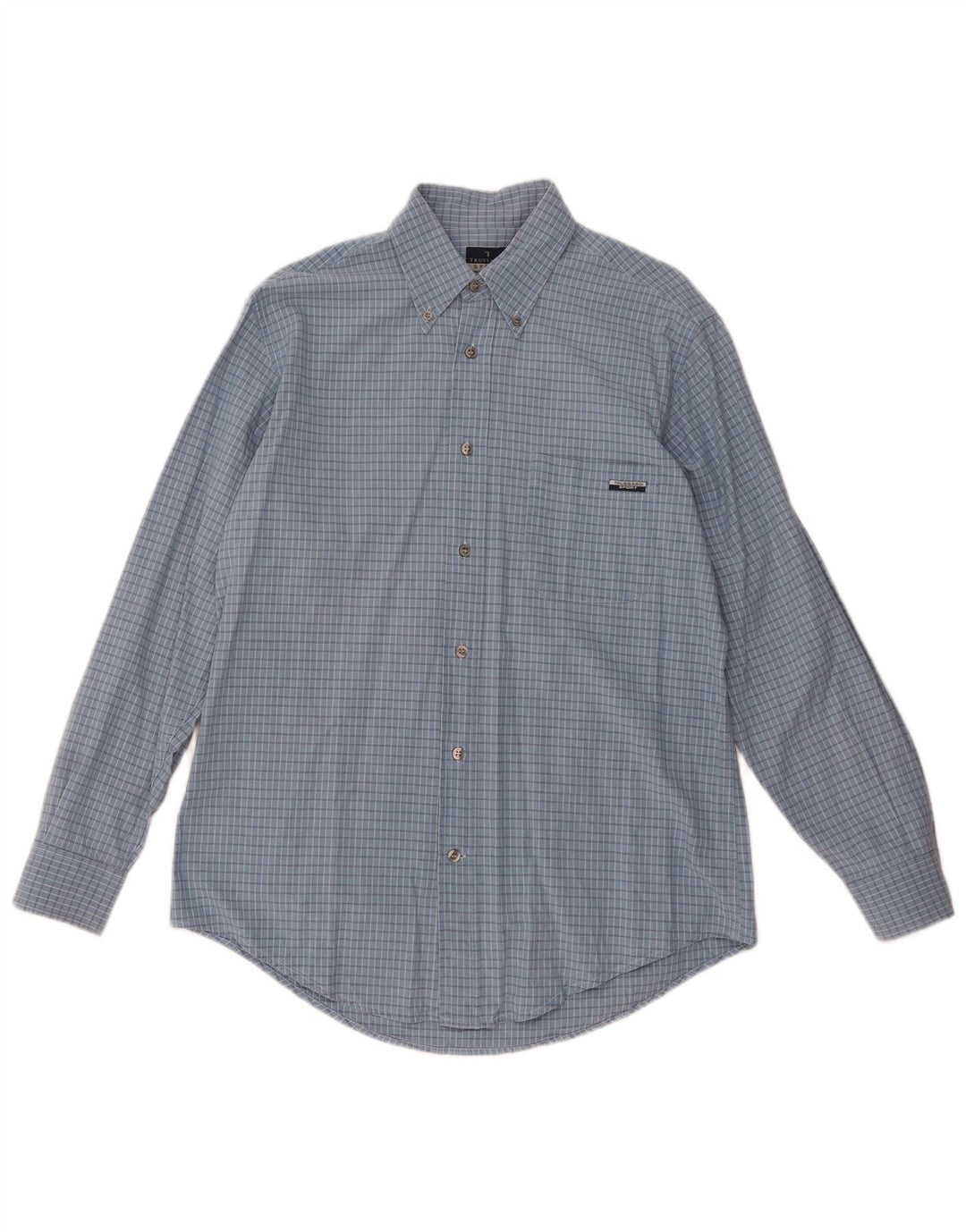 Trussardi Herrenhemd, groß, blau, kariert
