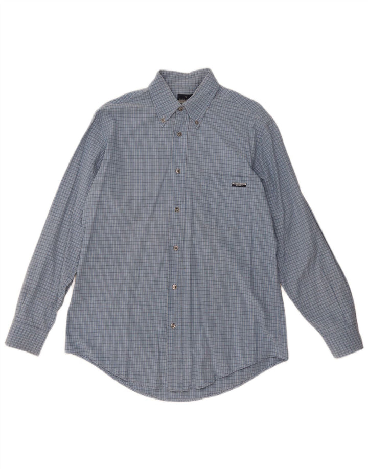 Trussardi Herrenhemd, groß, blau, kariert