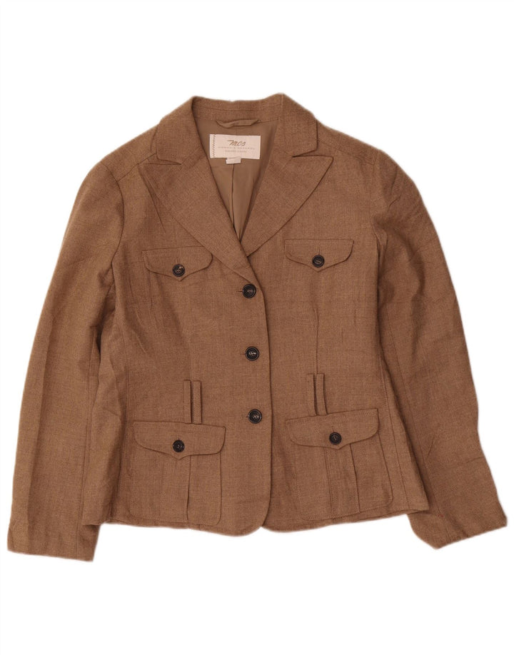 Marlboro Classics Damen-Blazerjacke mit 3 Knöpfen, Gr. 14, Braun, Polyester