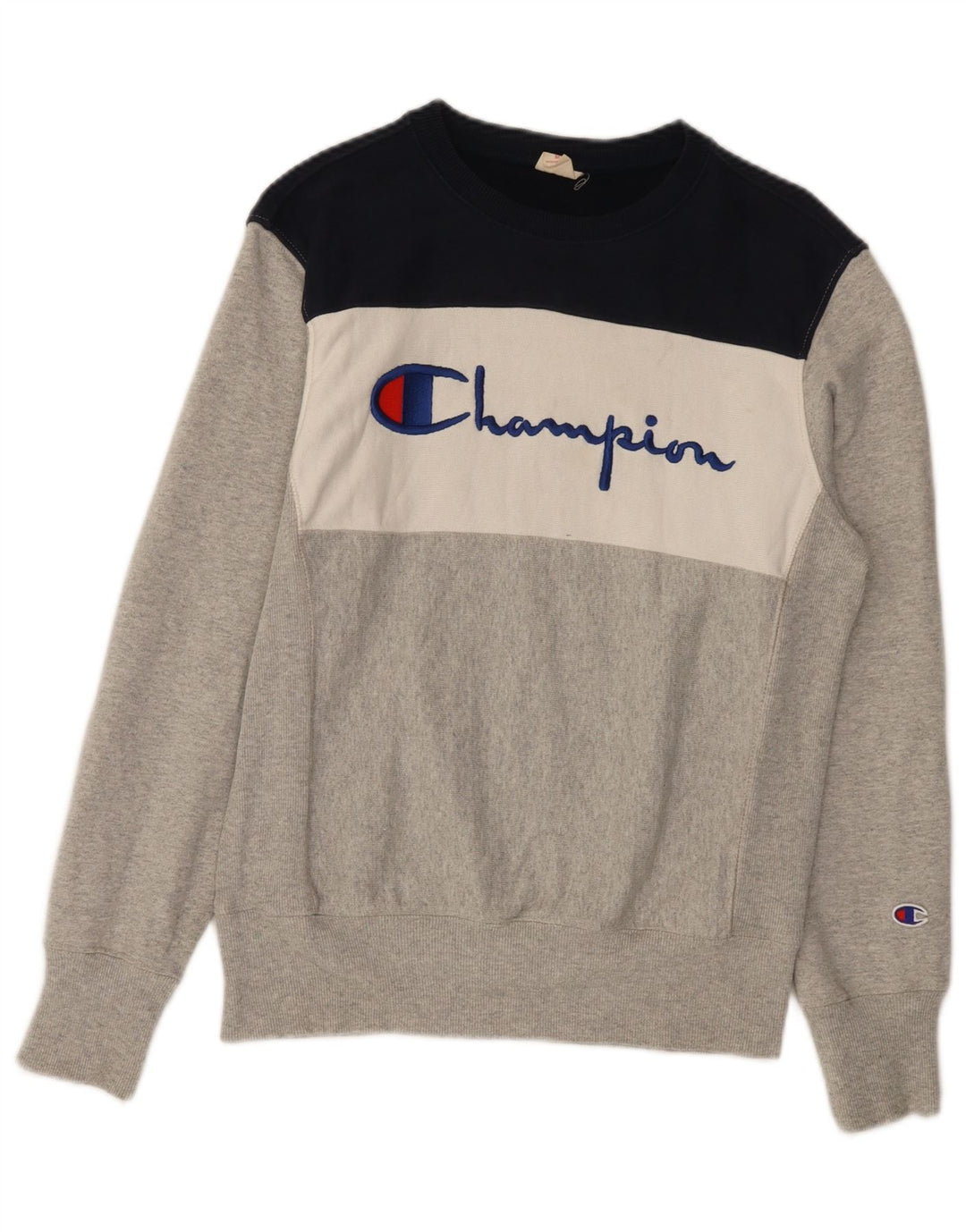 Champion Damen-Sweatshirt mit Grafik, UK 14, Mittelgrau, Farbblock