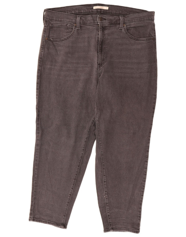 Levi's Damen Mom High Waist Tapered Jeans US 18 2XL W40 L28 Graue Baumwolle