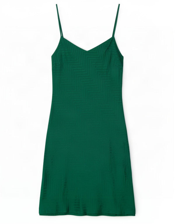 Topshop Womens Tall Slip Dress UK 8 Kleine grüne Chevron-Viskose