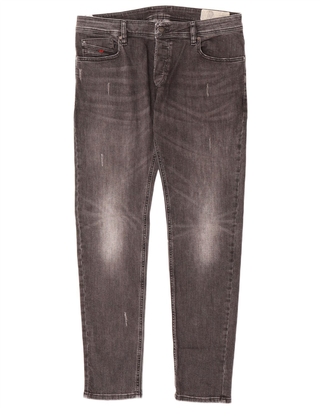 Diesel Herren Distressed Slim Jeans W36 L32 Graue Baumwolle