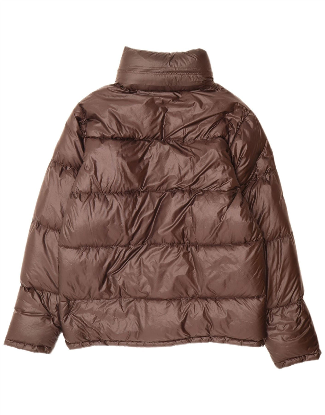 Aspesi gepolsterte Herrenjacke mit Kapuze, UK 38, mittelbraunes Nylon