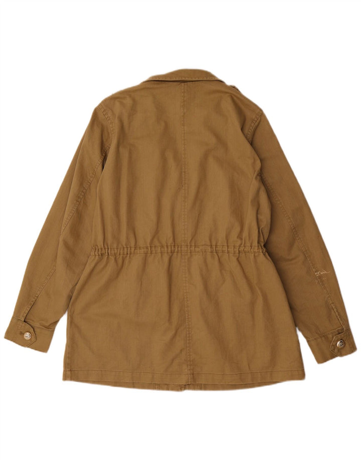 Zara Damen Militär-Utility-Jacke UK 14 Medium Khaki Baumwolle