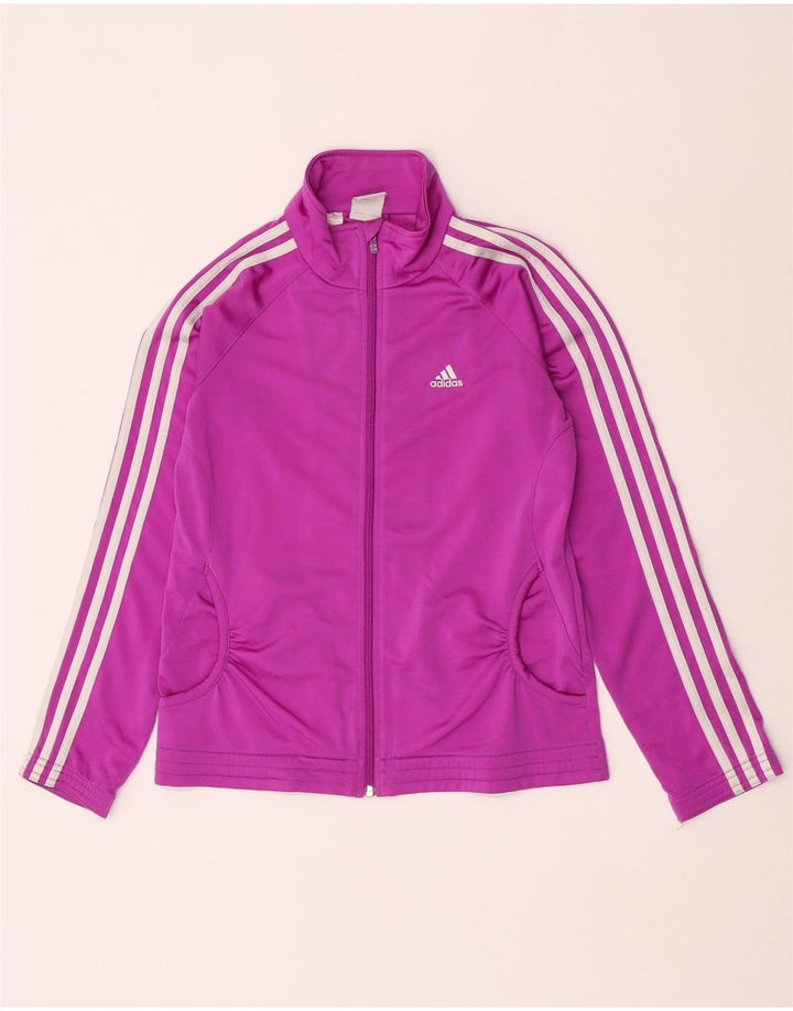 Adidas Mädchen Trainingsanzug Top Jacke 13-14 Jahre Lila Polyester