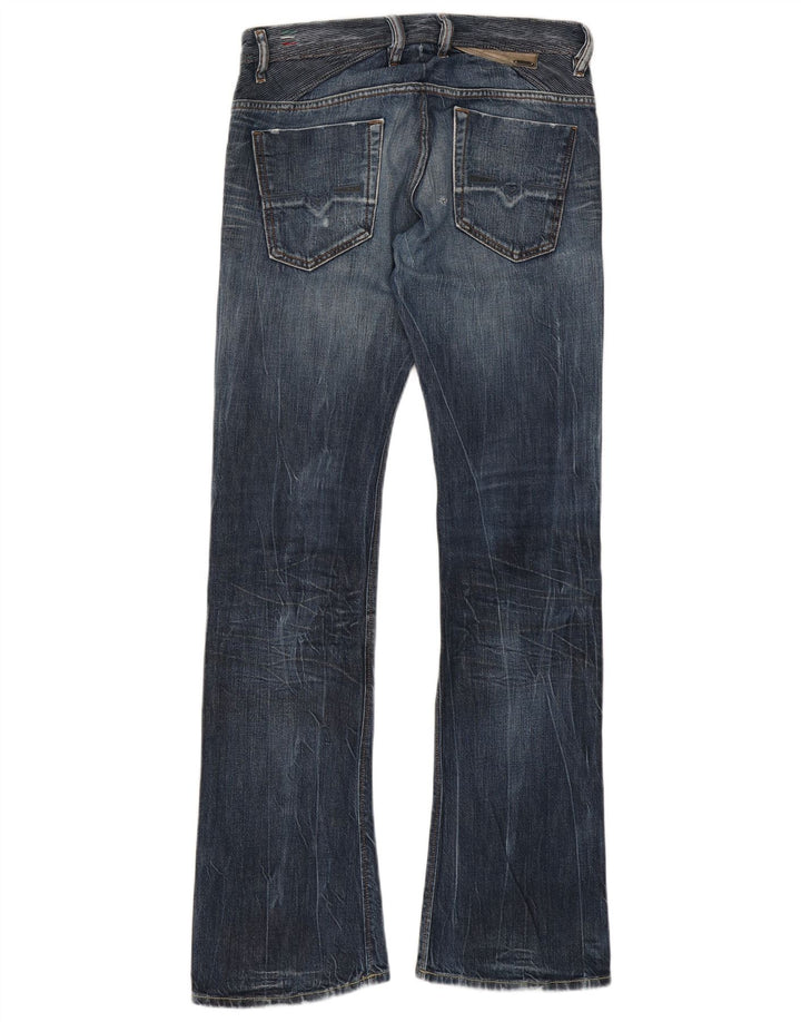 Diesel Herren Reyhan Bootcut Jeans W29 L32 Marineblau Baumwolle