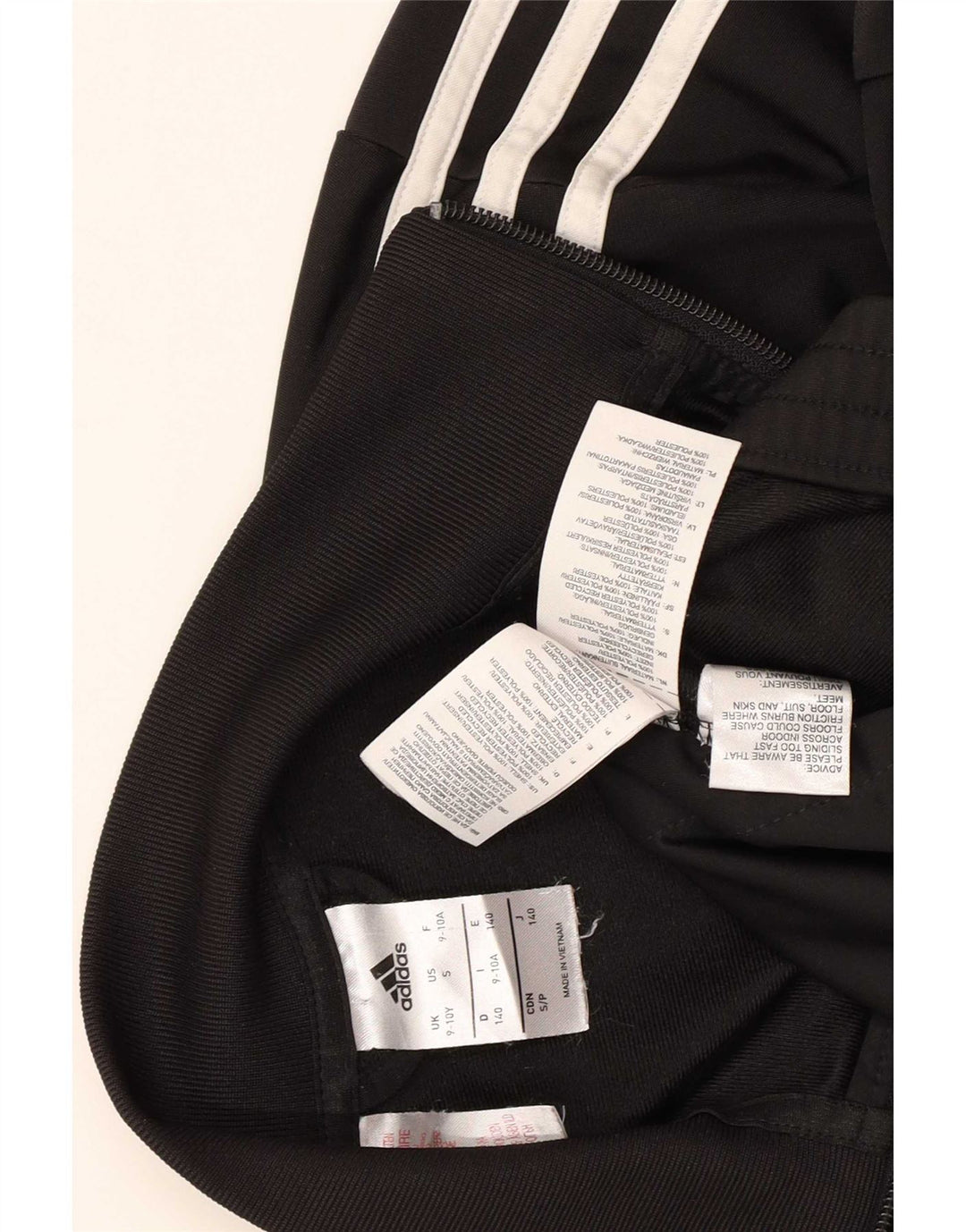 Adidas Jungen Trainingsanzug Top Jacke 9-10 Jahre Schwarzes Polyester