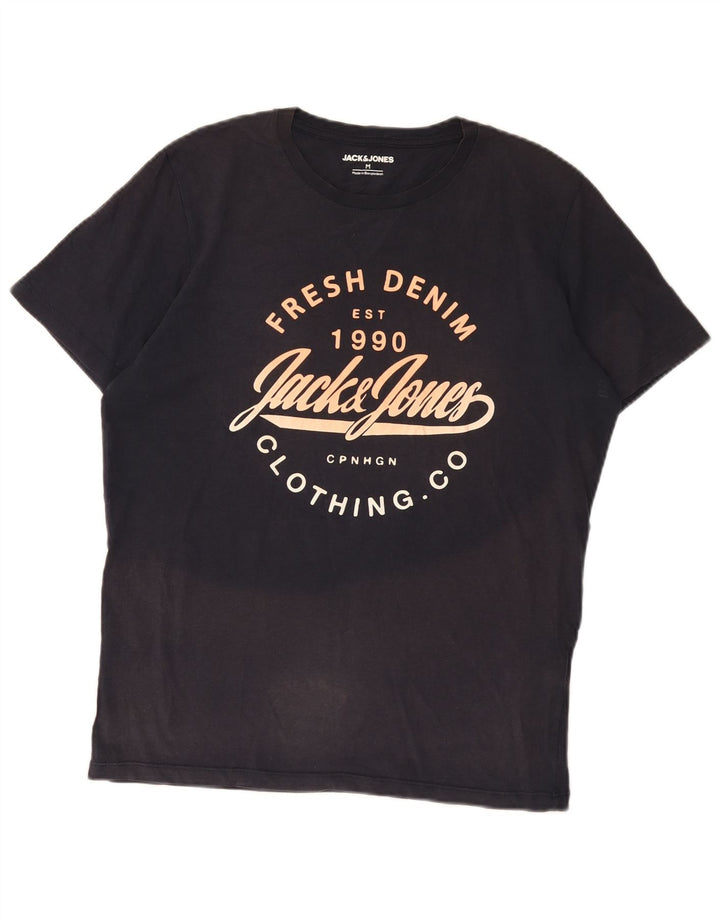 Jack & Jones Herren-T-Shirt mit Grafik, mittlere Marineblau-Baumwolle