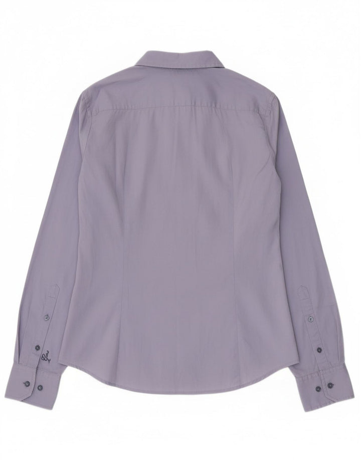 Gas Damenhemd UK 14 Mittelblaue Baumwolle