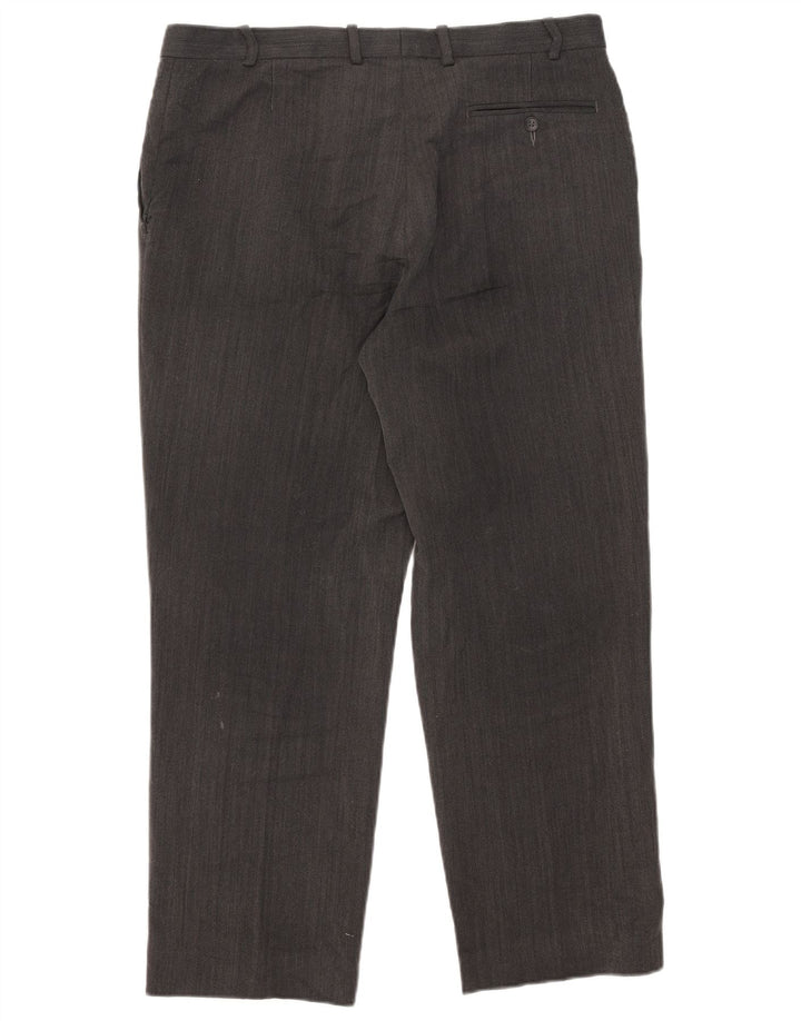 Gerade Herren-Anzughose von Marks & Spencer, W36, L31, schwarzes Polyester