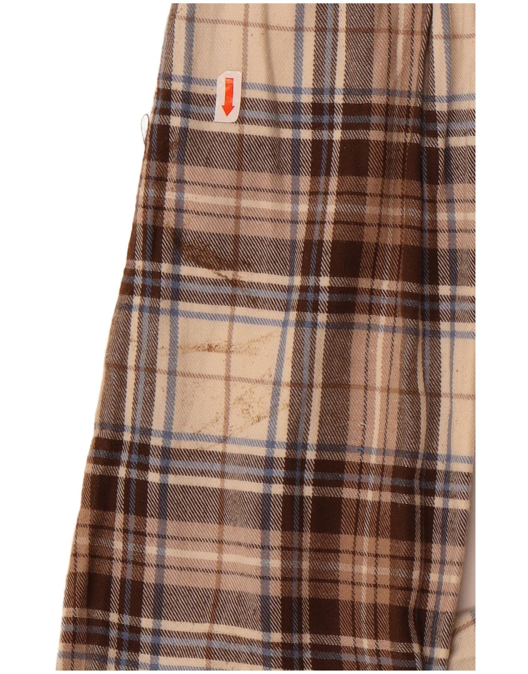 Sea Barrier Herren-Flanellhemd 2XL, beige karierte Baumwolle