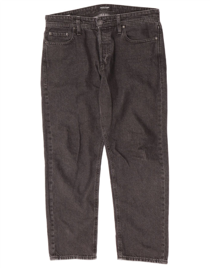 Jack & Jones Herren Straight Jeans W32 L27 Graue Baumwolle