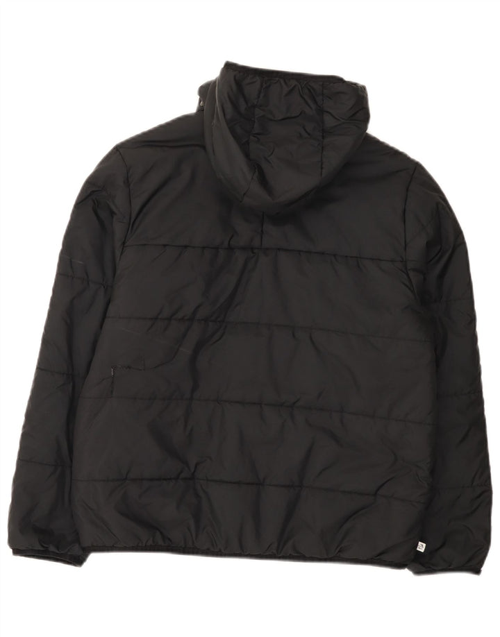 Adidas Jungen wattierte Jacke mit Kapuze, 11–12 Jahre, schwarzes Polyester