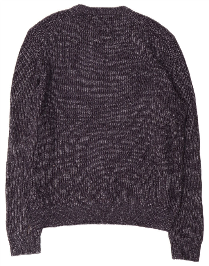 Marks & Spencer Herren-Pullover mit Rundhalsausschnitt, Mittelblau meliert