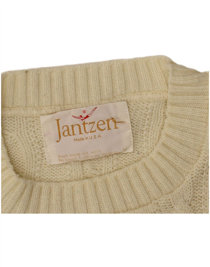 Jantzen Herren-Pullover mit Rundhalsausschnitt, mittelgroß, gebrochenes Weiß