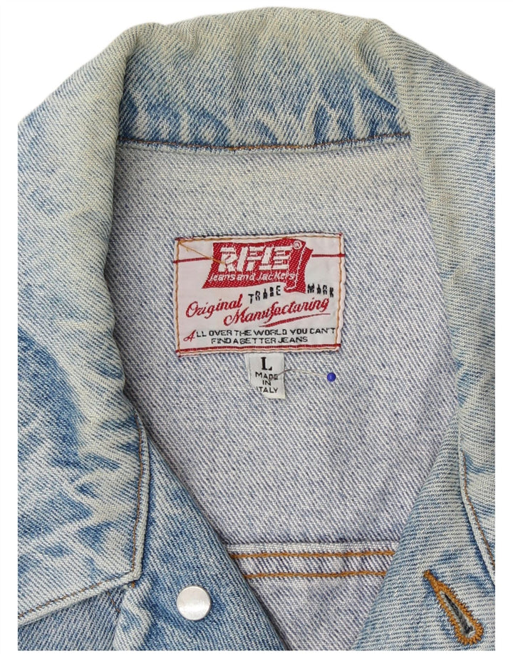 Rifle Herren Jeansjacke UK 40 Große blaue Baumwolle