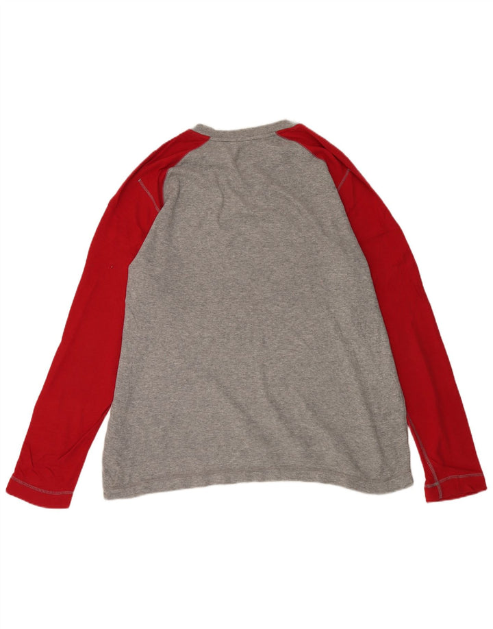 NIKE Mens Top Long Sleeve XL Grey Colourblock Cotton