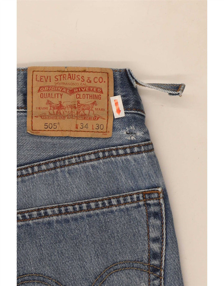 Levi's Herren 505 Regular Fit Straight Jeans W34 L30 Blaue Baumwolle