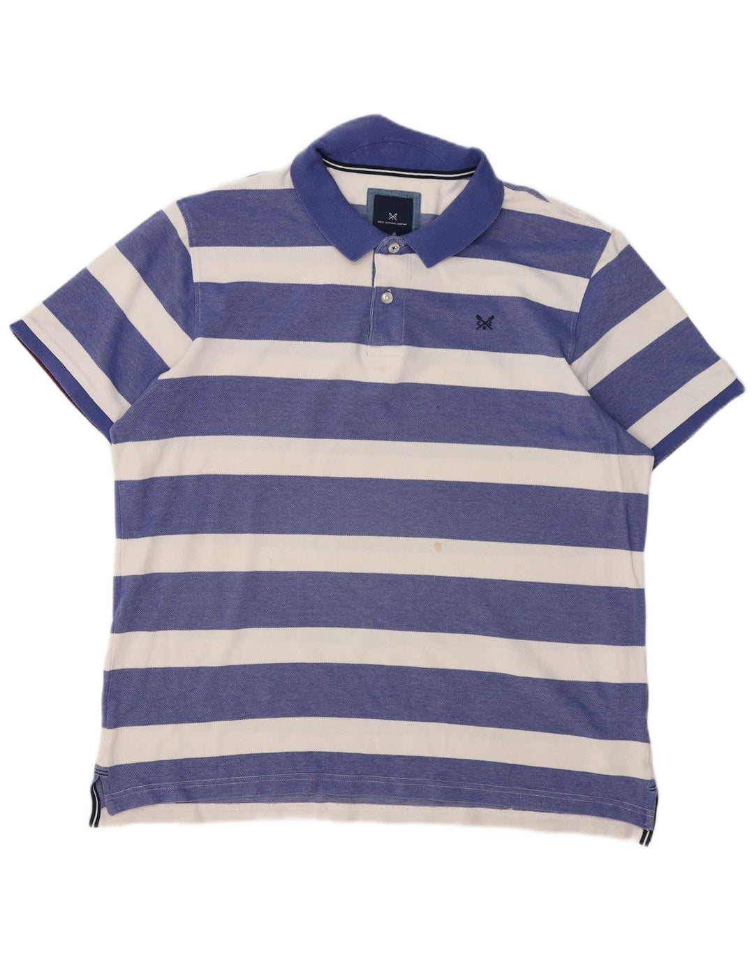 Crew Clothing Herren-Poloshirt, 2XL, blau gestreift, Baumwolle